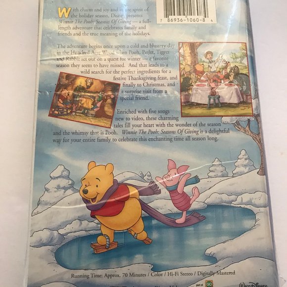 winnie the pooh " seasons of giving - sealed vhs. - Picture 2 of 2